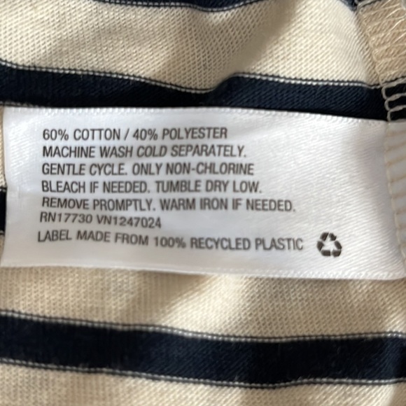 Nili Lotan for Target Striped Long Sleeve T Shirt Black & Cream - Size XXS - Picture 7 of 8